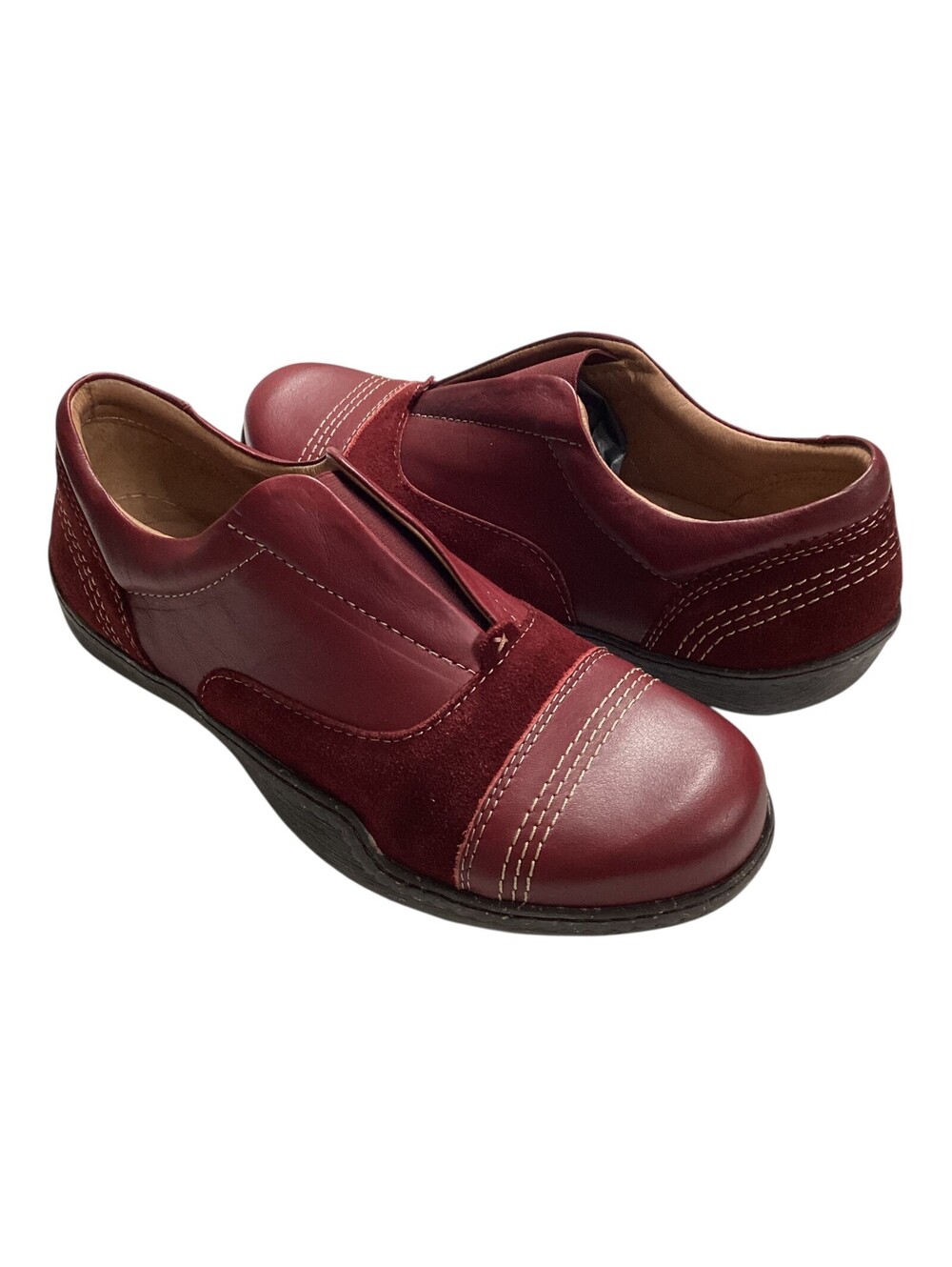 SANITA Jasmine Women's Shoes Leather PORTUGAL Cranberry Sz 38 US 7 - 7.5 NEW NIB
